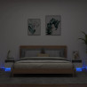 Szafki nocne z oświetleniem LED, 2 szt., białe, 40x39x37 cm