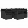 Zestaw Sof na Ogród z przechowywaniem 7 pcs Czarny polirattan