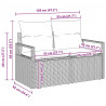 Zestaw Sof na Ogród z poduszką 9 pcs Jasnoszary polirattan