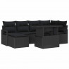 Zestaw Sof na Ogród z poduszką 7 pcs Czarny