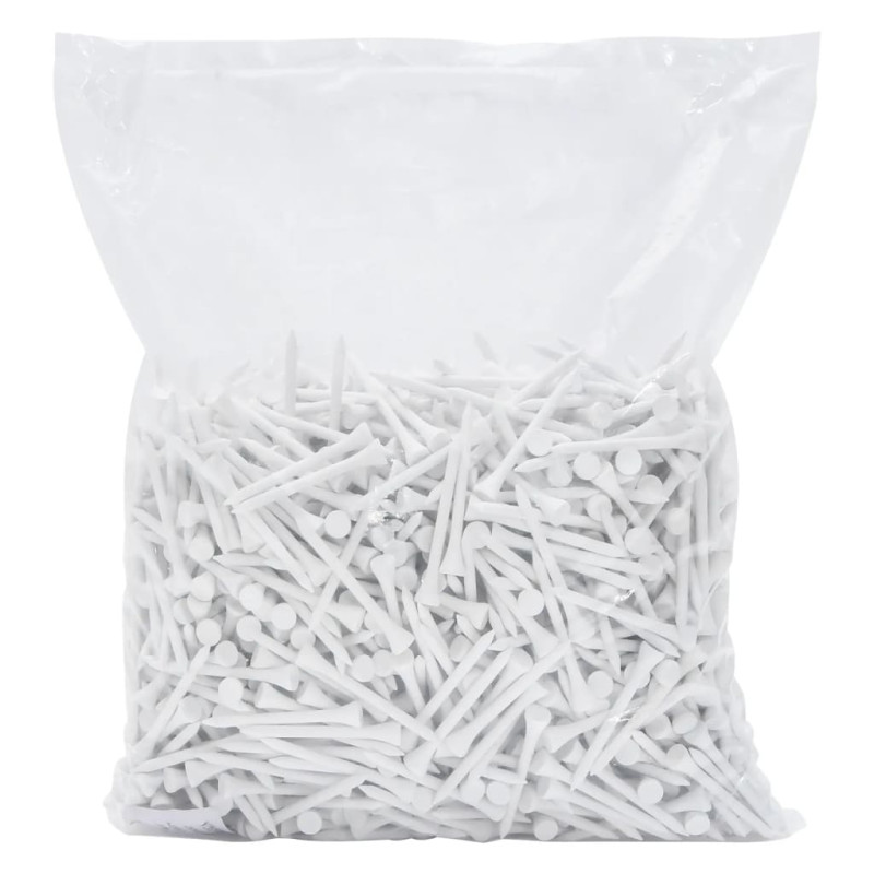 Kołki tee do golfa, 1000 szt., białe, 83 mm, bambusowe