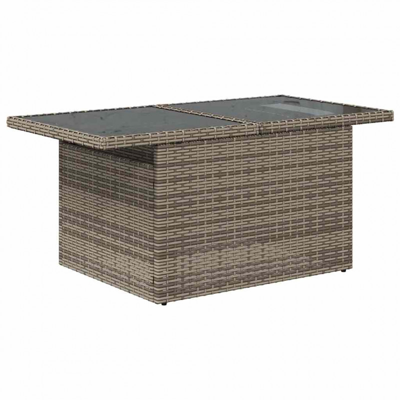 Zestaw Sof z poduszką 6 pcs Szary polirattan