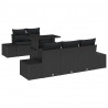 Zestaw Sof z poduszką 6 pcs Czarny polirattan