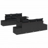 Zestaw Sof z poduszką 7 pcs Czarny polirattan