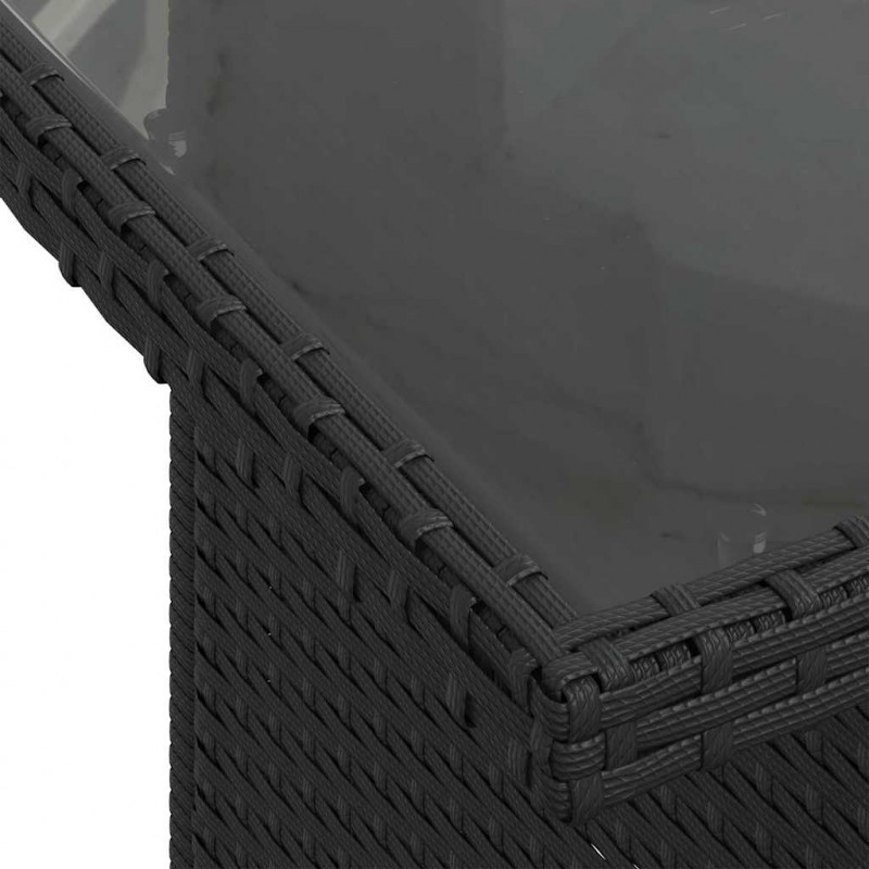 Zestaw Sof z poduszką 7 pcs Czarny polirattan