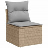 Zestaw Sof na Ogród 6 pcs Beżowy i jasnoszary polirattan