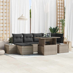 Zestaw Sof na Ogród z poduszką 7 pcs Szary