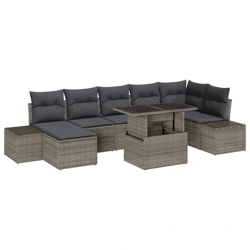 Zestaw Sof na Ogród z poduszką 8 pcs Szary