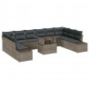 Zestaw Sof na Ogród z poduszką z przechowywaniem 11 pcs Szary