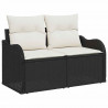Zestaw Sof na Ogród z poduszką 10 pcs Czarny i kremowy