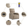 Rozkładany fotel masujący, elektryczny, cappuccino, ekoskóra