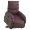 Rozkładany fotel pionizujący z masażem, elektryczny, brązowy