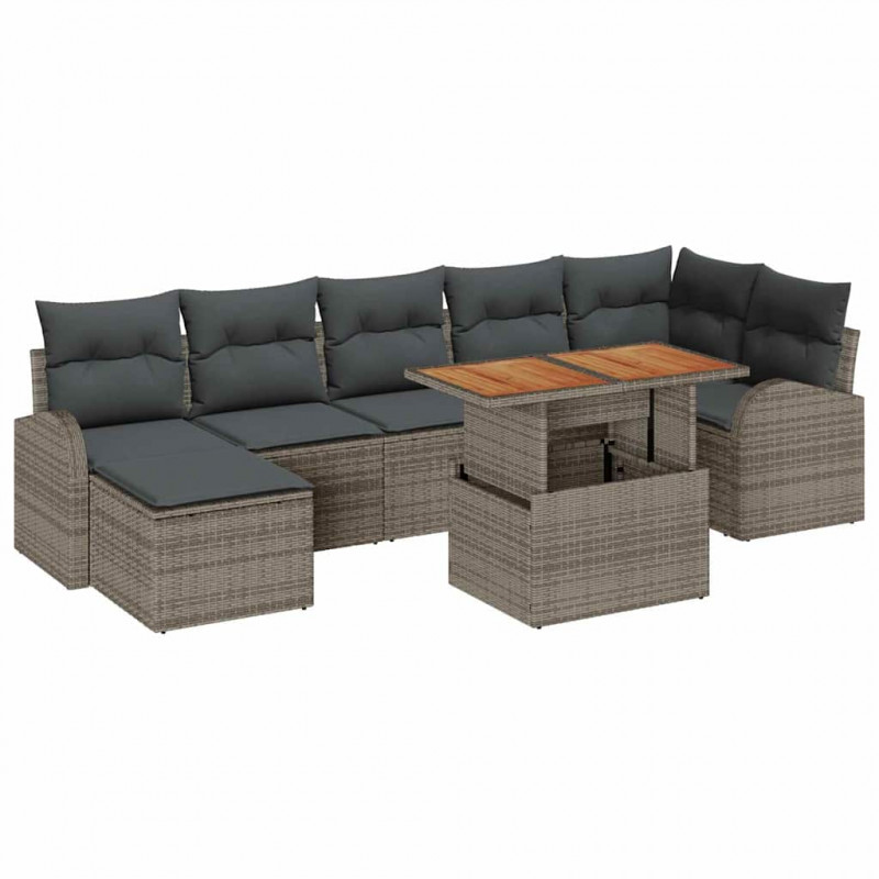 Zestaw Sof na Ogród z poduszką 8 pcs Szary