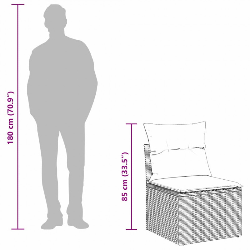 Zestaw Sof na Ogród z poduszką 8 pcs Szary