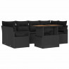 Zestaw Sof na Ogród z poduszką 7 pcs Czarny
