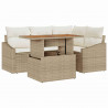 Zestaw do jadalni w ogrodzie z poduszką 5 pcs Beżowy i kremowy
