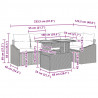 Zestaw do jadalni w ogrodzie z poduszką 6 pcs Czarny i Brązowy