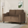Sofa 2-osobowa, brązowa, 120 cm, tapicerowana tkaniną