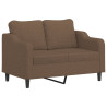 Sofa 2-osobowa, brązowa, 120 cm, tapicerowana tkaniną