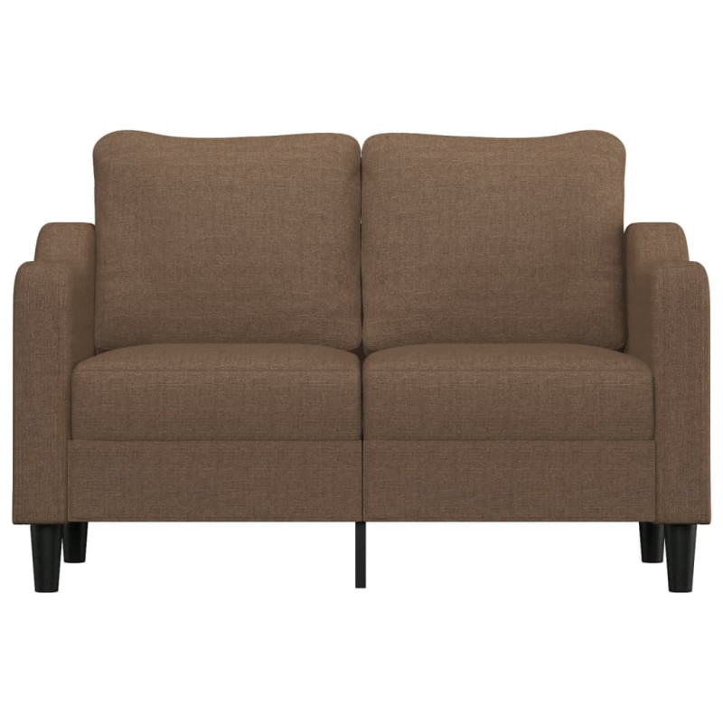 Sofa 2-osobowa, brązowa, 120 cm, tapicerowana tkaniną