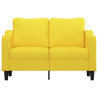 Sofa 2-osobowa, jasnożółta, 120 cm, tapicerowana tkaniną