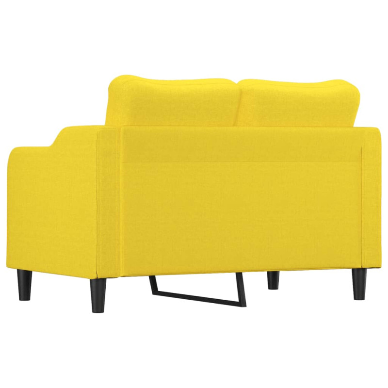 Sofa 2-osobowa, jasnożółta, 120 cm, tapicerowana tkaniną