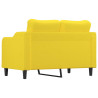 Sofa 2-osobowa, jasnożółta, 120 cm, tapicerowana tkaniną