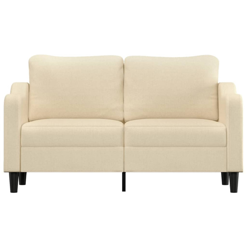 2-osobowa sofa, kremowa, 140 cm, tapicerowana tkaniną