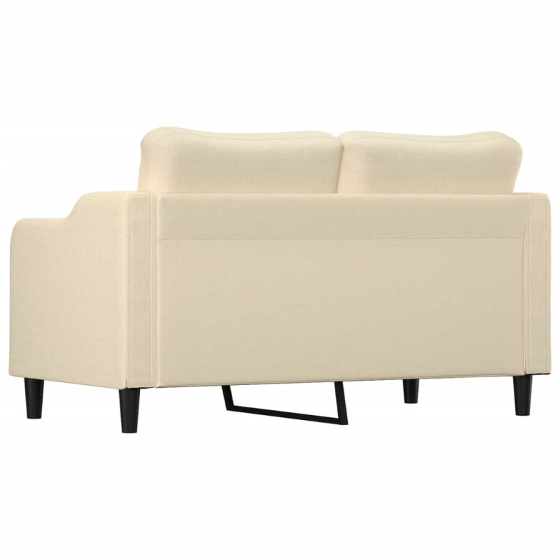 2-osobowa sofa, kremowa, 140 cm, tapicerowana tkaniną