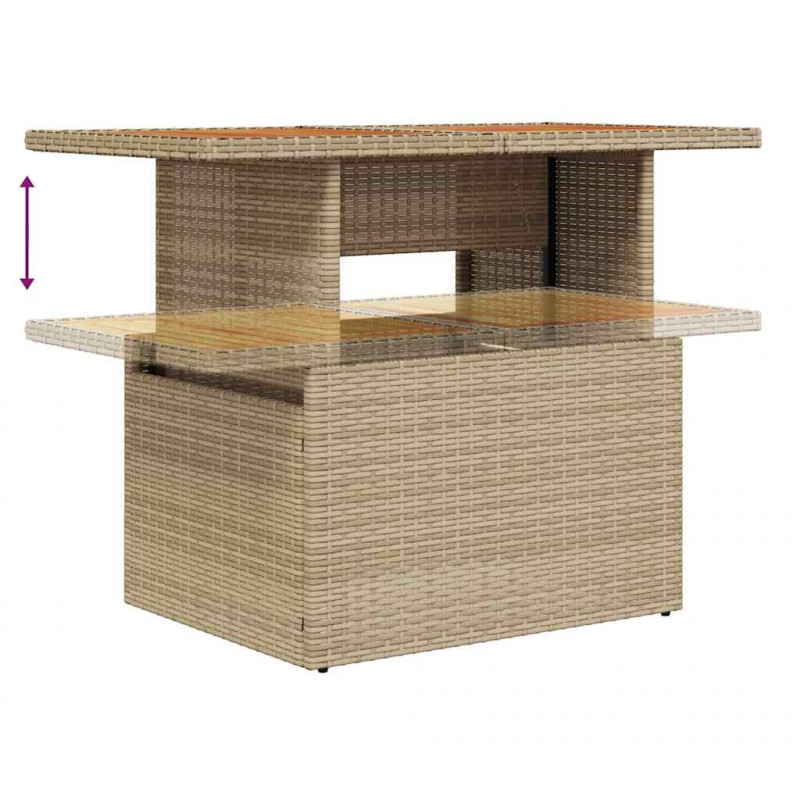 Zestaw do jadalni w ogrodzie z poduszką 9 pcs Beżowy i szary