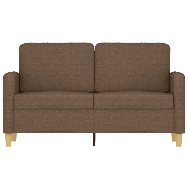 Sofa 2-osobowa, brązowa, 120 cm, tapicerowana tkaniną