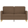 Sofa 2-osobowa, brązowa, 120 cm, tapicerowana tkaniną