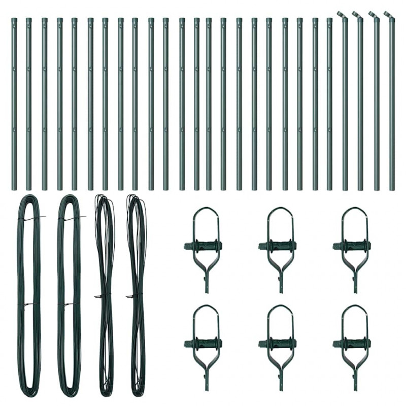 Słupek ogrodzeniowy. 26 pcs Zielony 3,2 x 3,2 x 120 cm