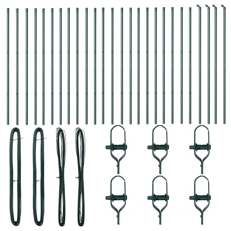 Słupek ogrodzeniowy. 26 pcs Zielony 3,2 x 3,2 x 150 cm