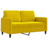 Sofa 2-osobowa, żółta, 120 cm, tapicerowana aksamitem
