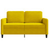 Sofa 2-osobowa, żółta, 120 cm, tapicerowana aksamitem