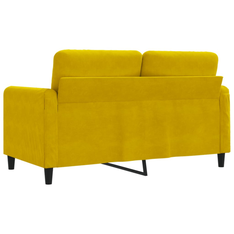 Sofa 2-osobowa, żółta, 120 cm, tapicerowana aksamitem