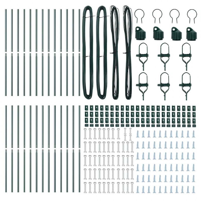 Słupek ogrodzeniowy. 26 pcs Zielony 3,2 x 3,2 x 210 cm