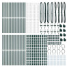 Słupek ogrodzeniowy. 52 pcs Zielony 3,2 x 3,2 x 210 cm