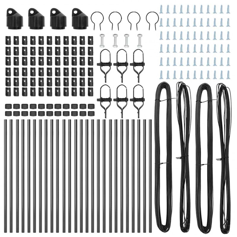 Słupek ogrodzeniowy. 26 pcs Szary 3,2 x 3,2 x 80 cm