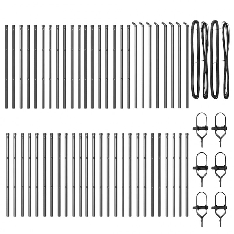 Słupek ogrodzeniowy. 52 pcs Szary 3,2 x 3,2 x 80 cm