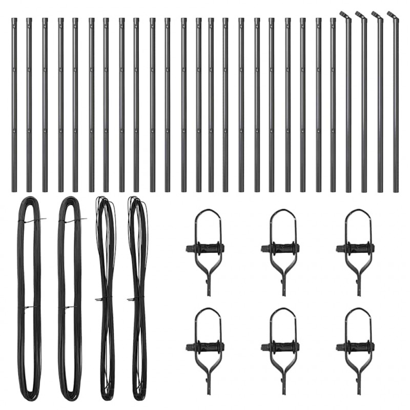 Słupek ogrodzeniowy. 26 pcs Szary 3,2 x 3,2 x 100 cm