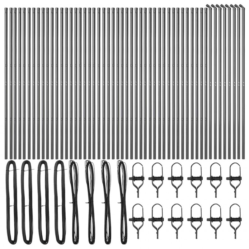 Słupek ogrodzeniowy. 52 pcs Szary 3,2 x 3,2 x 200 cm