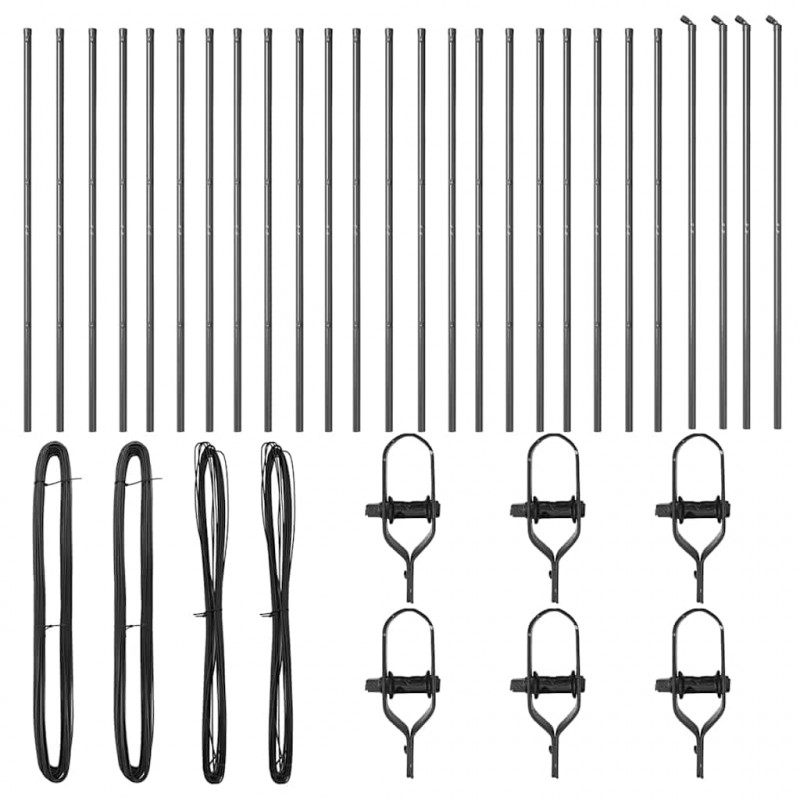 Słupek ogrodzeniowy. 26 pcs Szary 3,2 x 3,2 x 210 cm