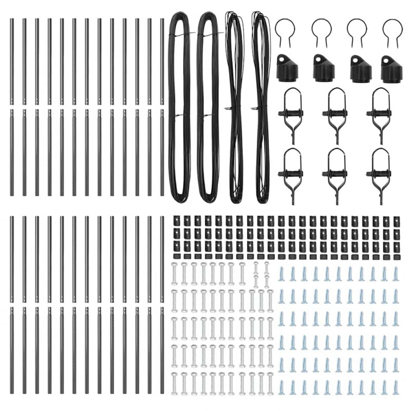 Słupek ogrodzeniowy. 26 pcs Szary 3,2 x 3,2 x 210 cm
