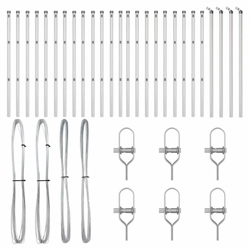 Słupek ogrodzeniowy. 26 pcs Szary 3,2 x 3,2 x 100 cm