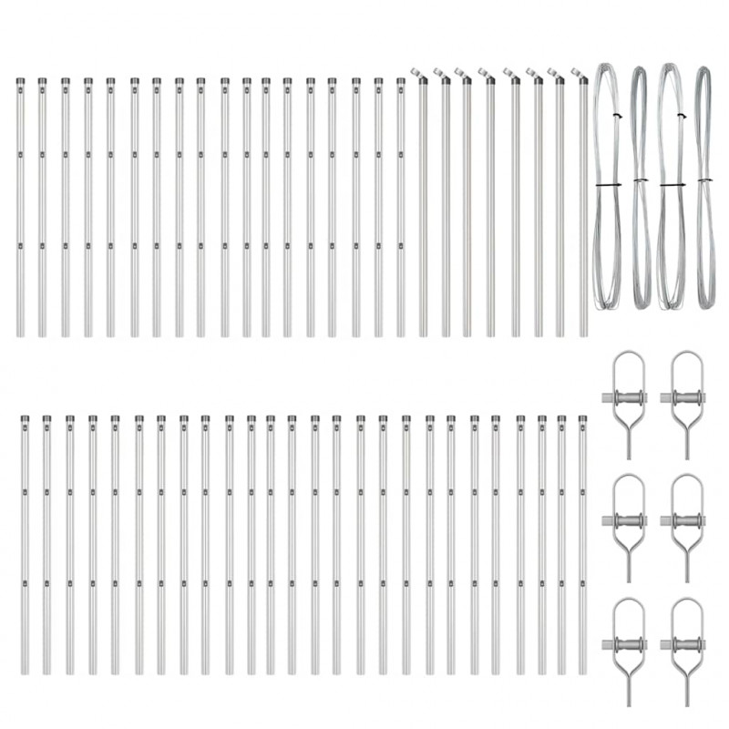 Słupek ogrodzeniowy. 52 pcs Szary 3,2 x 3,2 x 100 cm
