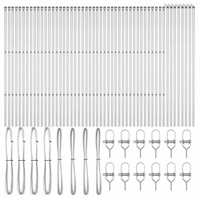 Słupek ogrodzeniowy. 52 pcs Szary 3,2 x 3,2 x 150 cm
