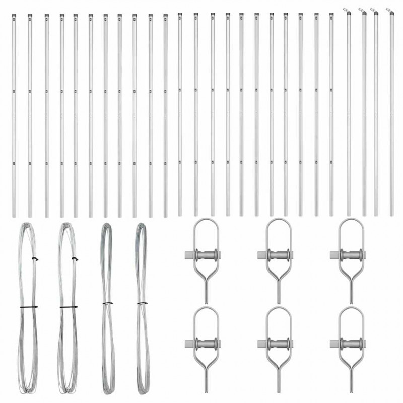 Słupek ogrodzeniowy. 26 pcs Szary 3,2 x 3,2 x 210 cm
