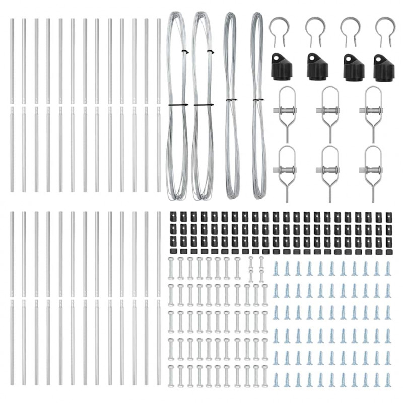 Słupek ogrodzeniowy. 26 pcs Szary 3,2 x 3,2 x 210 cm
